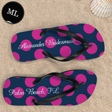 Dot Navy Pink Personalized Monogram, Men Large