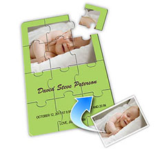 Birth Announcement Photo Puzzle, 5x7 Lime