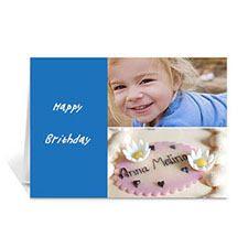 Elegant Collage Classic Blue Birthday Greetings