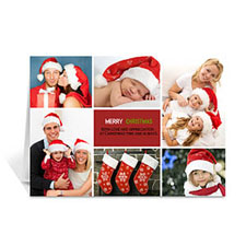 6 Photo Collage Happy Merry - Red