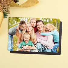 White Personalized Christmas Photo Magnet 4x6 Large