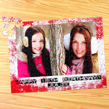 Two Collage Photo Jigsaw, Modern Red Texture