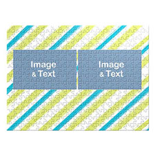 Two Landscape Photos, Green and Blue Watercolor Stripes