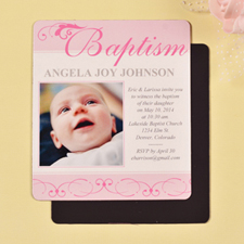 3.5x4 First Cross Baby Girl Baptism Photo Magnet