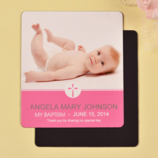 3.5x4 Delicate Pink Baptismal Photo Magnet