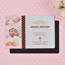 4x6 Boy First Cross Christening Photo Magnet