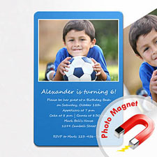 Create Blue Birthday Invitation Magnets