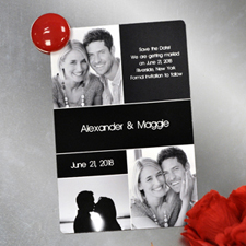 Create Save The Date Magnets, 3 Pictures Collage Black