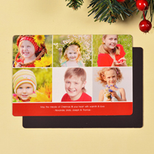 Create 6 Photo Very Merry Red Fridge Magnets