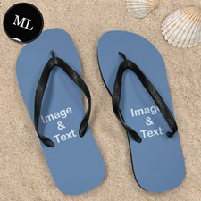 Personalized Flip Flops TWO IMAGES, Men Large