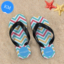 Tropical Chevron Personalized Monogram, Kids Medium