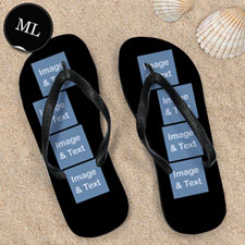 Personalized Flip Flops Eight IMAGE, Men Large