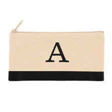 2 Tone Black Personalized Embroidered One Initial Small (Single Side)
