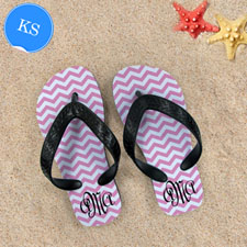 Pink Chevron Pattern with Personalized Name Kids Small