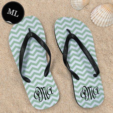 Aqua Chevron Pattern with Personalized Name , Men Large_copy