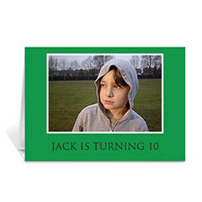 Classic Green Photo Birthday Cards, 5x7 Folded