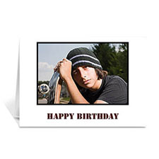 Classic White hoto Birthday Cards, 5x7 Folded
