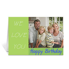 Birthday Lime Photo Cards, 5x7 Folded Modern