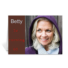 Chocolate Brown Photo Birthday Cards, 5x7 Folded Modern
