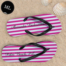 Personalized Girly Pink White Stripes ,Men’s Large