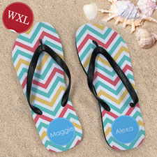 Tropical Chevron Personalized Monogram, Women's Extra Large