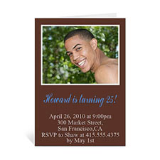 Chocolate Brown Photo Birthday Cards, 5x7 Portrait Folded