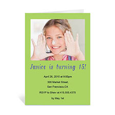 Birthday Lime Photo Cards, 5x7 Portrait Folded