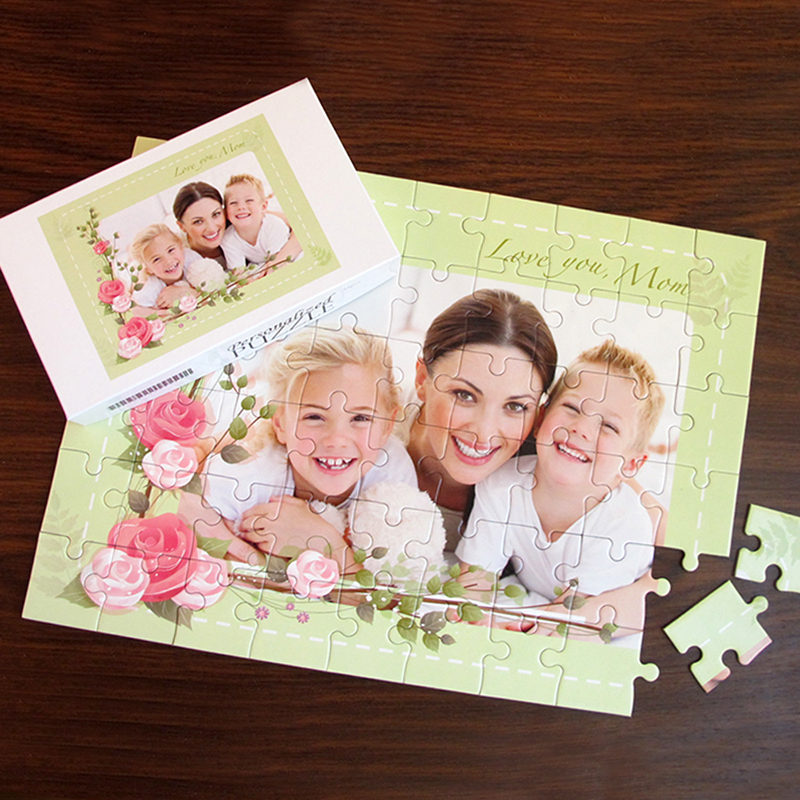 Personalized Photo Family Love Script Jigsaw Puzzle In 2020 Jigsaw Puzzles Custom Holiday Card Family Love