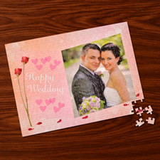 Custom Large Photo Jigsaw Puzzle, Rosy Wedding