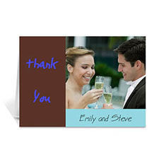 Chocolate Brown Wedding Photo Cards, 5x7 Folded Modern