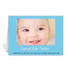 Baby Blue Photo Cards, 5x7 Folded