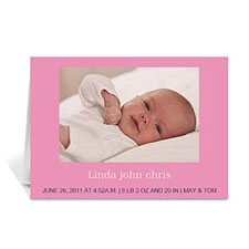 Baby Pink Photo Cards, 5x7 Folded