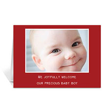 Classic Red Baby Photo Cards, 5x7 Folded