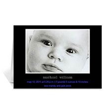 Classic Black Baby Photo Cards, 5x7 Folded