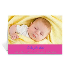 Hot Pink Baby Photo Cards, 5x7 Portrait Folded Simple