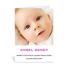 Classic White Baby Photo Cards, 5x7 Portrait Folded Simple