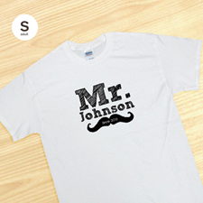 Custom Mr. For The Groom Husband, White Adult Small T Shirt