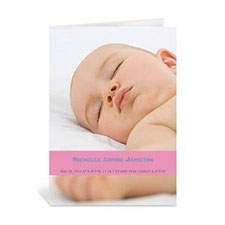 Baby Pink Photo Cards, 5x7 Portrait Folded Causal