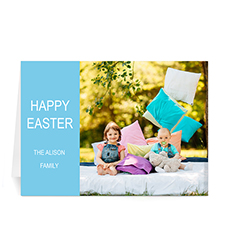 Easter Blue Photo Greeting Cards, 5x7 Folded Modern