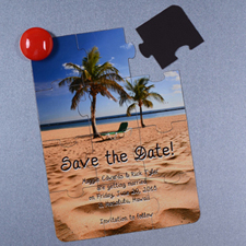 Personalized Save the Date Magnetic Puzzle Card