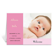 Baby Pink Baby Shower Photo Cards, 5x7 Folded Modern