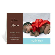 Chocolate Brown Baby Shower Photo Cards, 5x7 Folded Modern