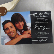 Celebrated Scrolls 4x6 Large Save The Date Magnet