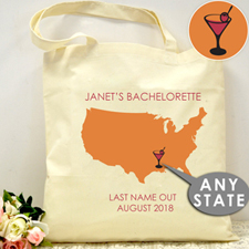 Personalized US Map Wedding Tote - Martinez