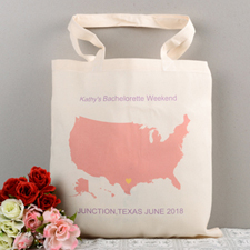 Personalized US Map Wedding Tote - Plane