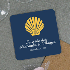 Seashell Bridal Shower Invitations Customizable Coasters