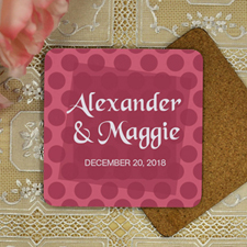 Burgundy Red Personalized Save the Date Coasters