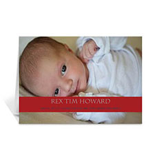 Classic Red Photo Baby Cards, 5x7 Folded Causal
