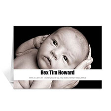 Clsssic White Photo Baby Cards, 5x7 Folded Causal