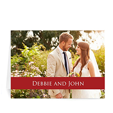 Classic Red Photo Wedding Cards, 5x7 Folded Causal
